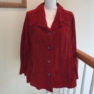 EUC! Highway Red Faux Suede Suit Jacket